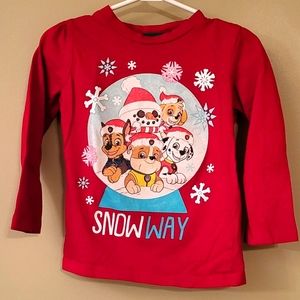 Paw Patrol red holiday long sleeved tee shirt